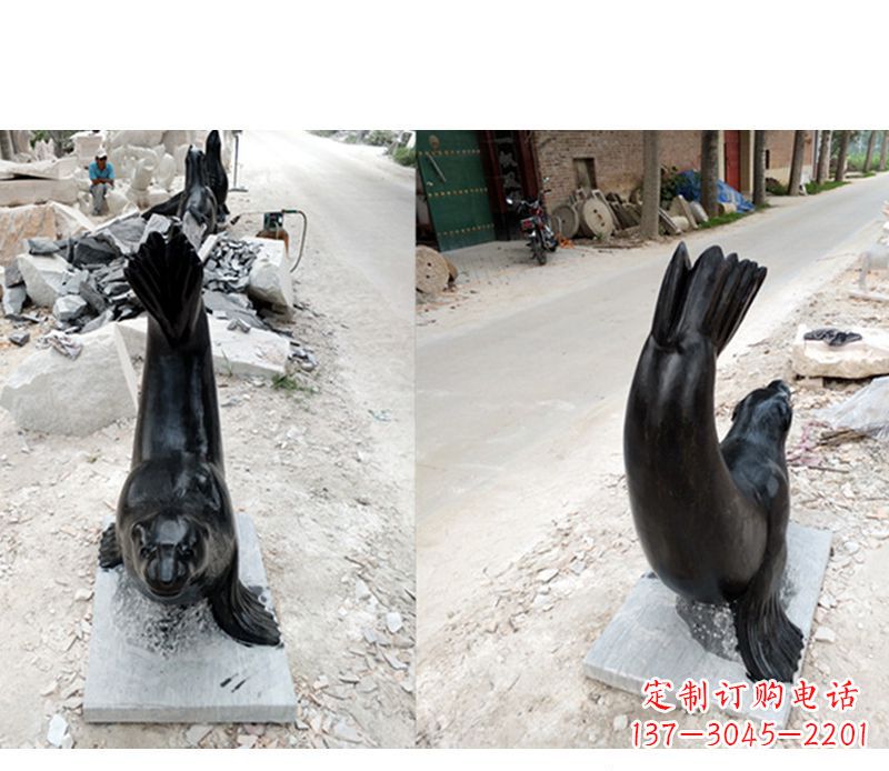 辽阳公园海豚景观石雕