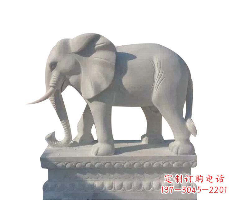 辽阳公园汉白玉大象动物石雕