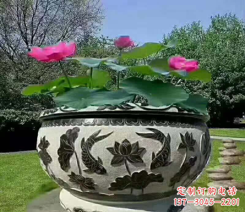 辽阳唯美鲤鱼水缸雕塑