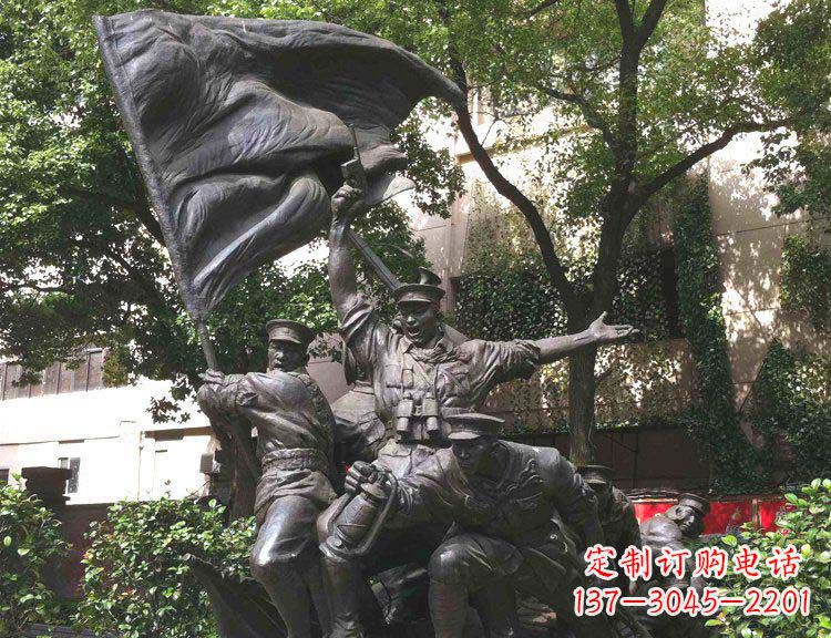 辽阳中领雕塑纪念红军战斗的铜雕塑