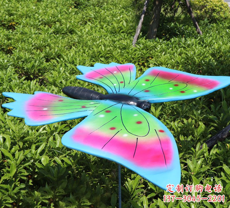 辽阳公园蝴蝶插件草丛昆虫雕塑