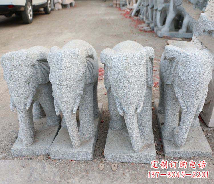 辽阳公园吉祥如意大象动物石雕