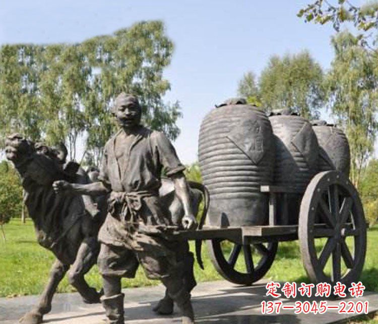 辽阳唯美牛车铜雕
