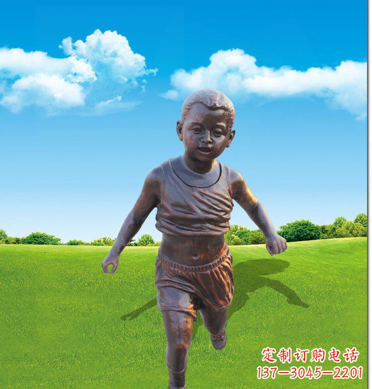 辽阳优雅玻璃钢仿铜儿童雕塑