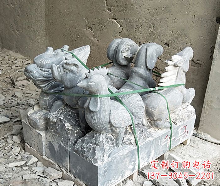 辽阳大理石12生肖石雕