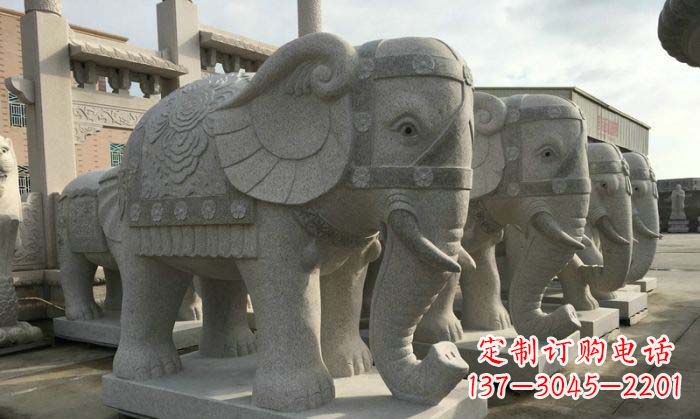 辽阳公园景观大理石大象石雕
