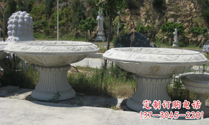 辽阳公园景观大理石花盆雕塑