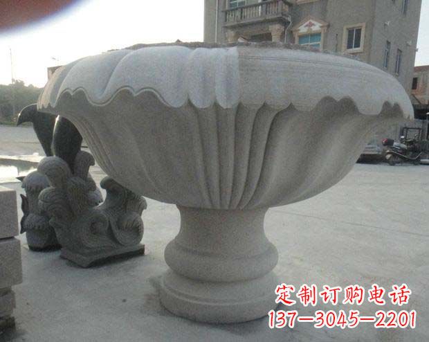辽阳公园景观大理石花盆石雕 (3)