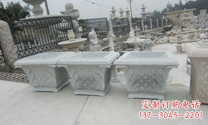 辽阳精美的大理石花盆雕塑