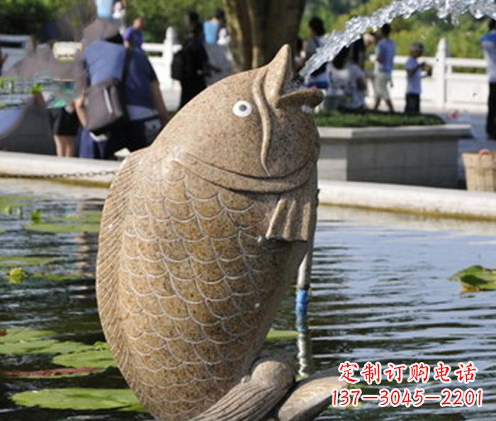 辽阳公园景观大理石鲤鱼喷泉石雕