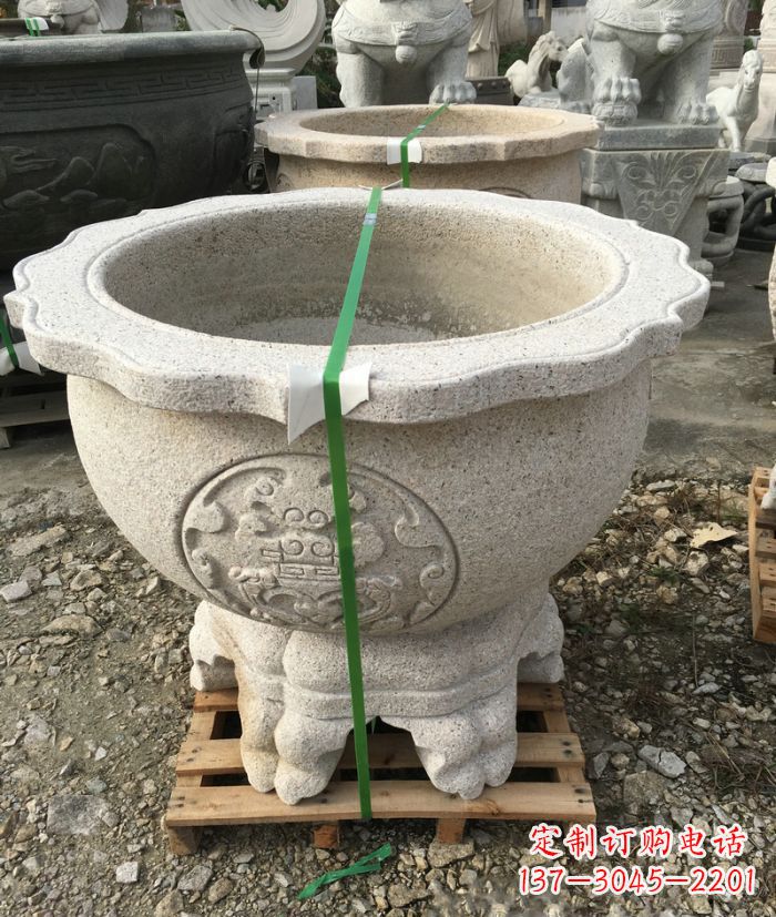 辽阳公园景观大理石水缸石雕