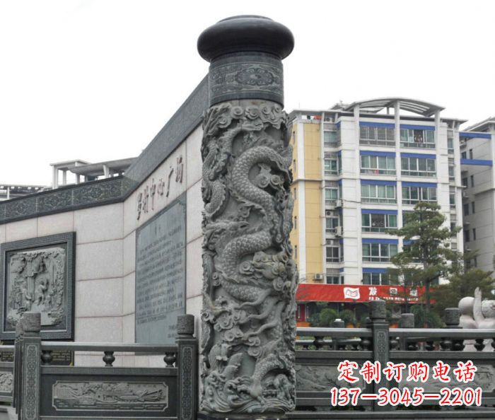 辽阳公园景观仿古石雕龙柱
