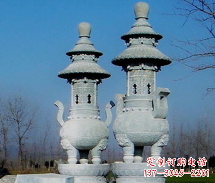 辽阳公园景观仿古石雕香炉