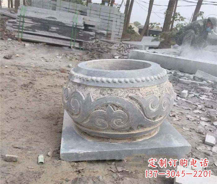 辽阳公园景观仿古石雕水缸