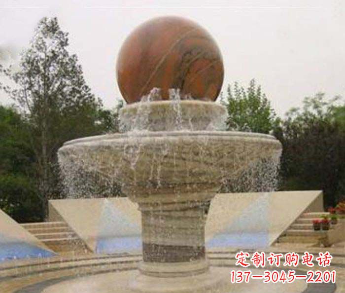 辽阳公园景观风水球喷泉石雕 (2)
