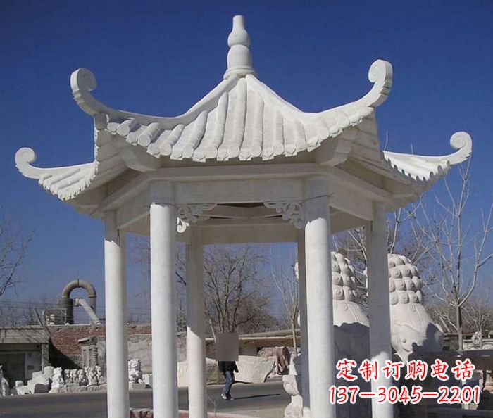 辽阳汉白玉凉亭石雕