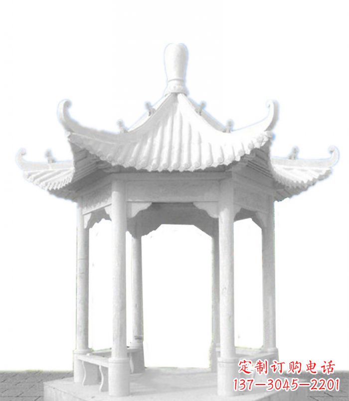 辽阳汉白玉石凉亭雕塑