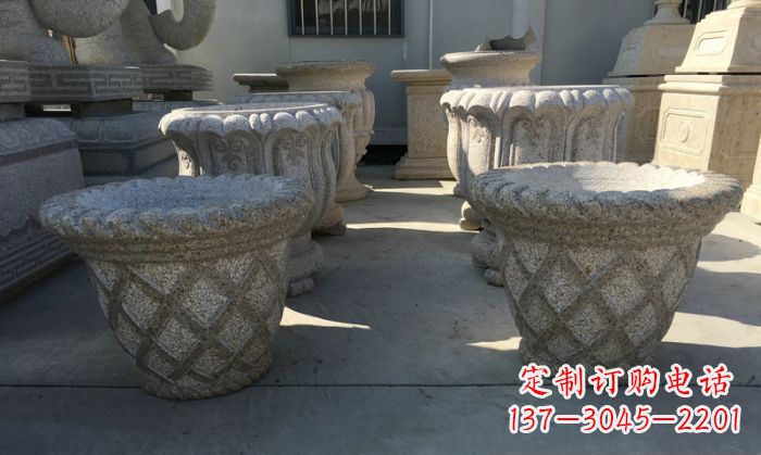 辽阳花篮式花盆石雕