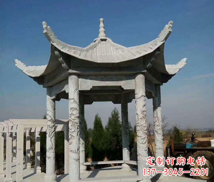 辽阳六角凉亭石雕精美雕塑