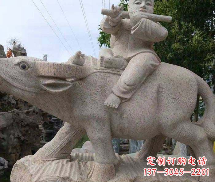辽阳典雅优美的牧童石雕