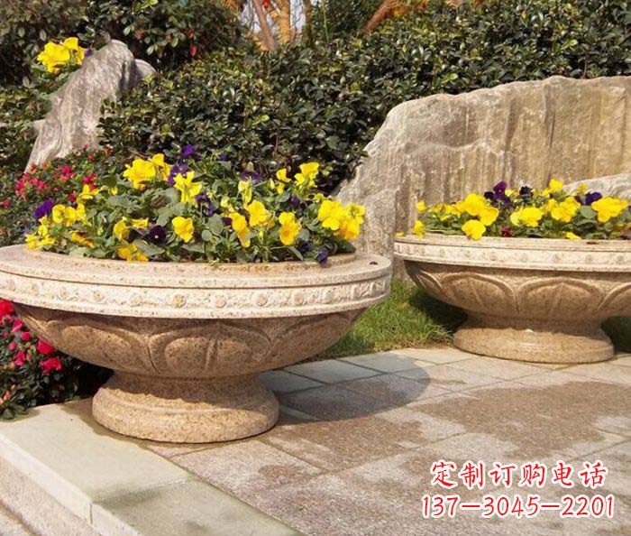 辽阳砂岩花盆雕塑