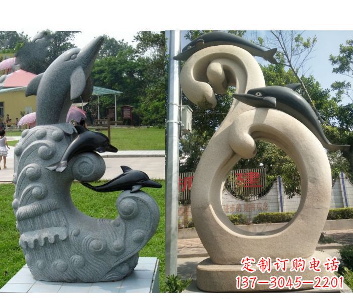 辽阳海豚雕塑,让你的公园景观更加优美缤纷