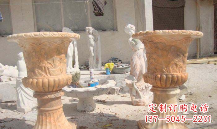 辽阳红花盆石雕艺术雕塑