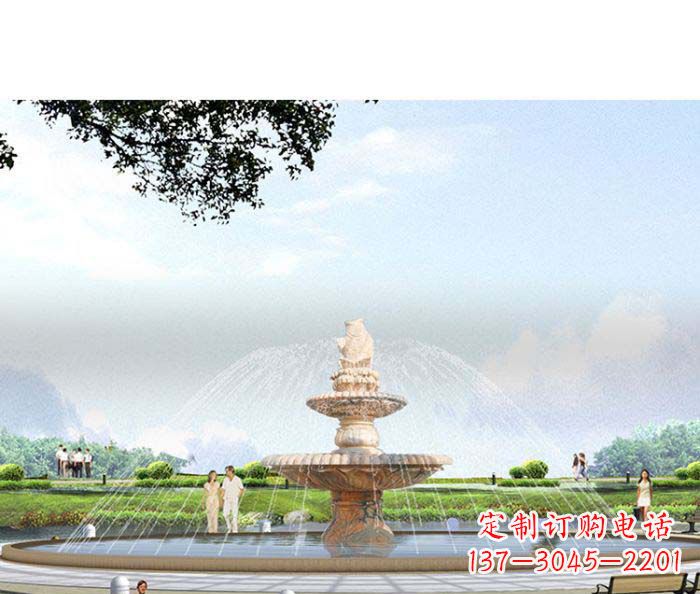 辽阳精美玉鲤鱼雕塑 精良景观装置