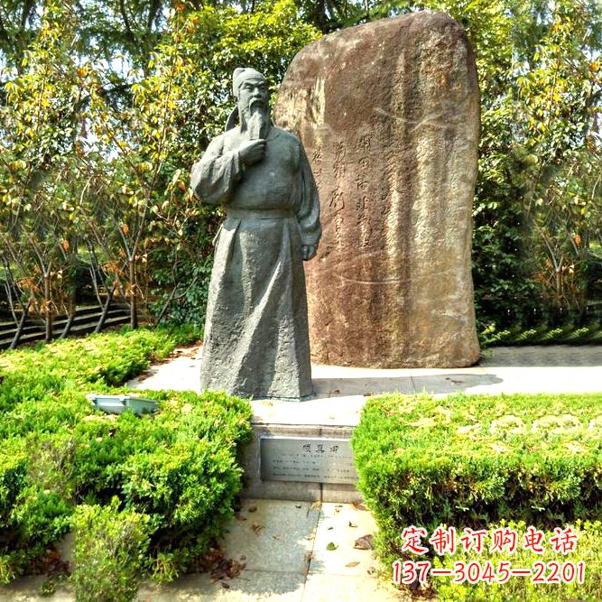 辽阳颜真卿主题铜雕像