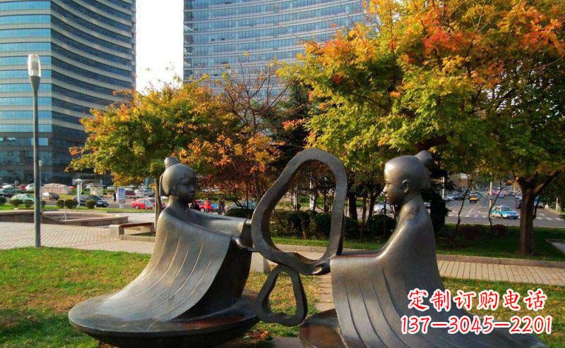辽阳公园孔融让梨景观铜雕 (2)