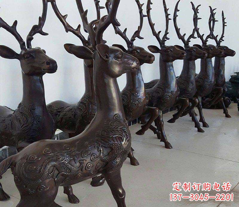 辽阳产品名称精美梅花鹿铜雕