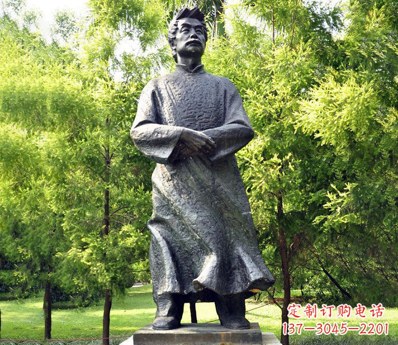 辽阳公园鲁迅名人铜雕