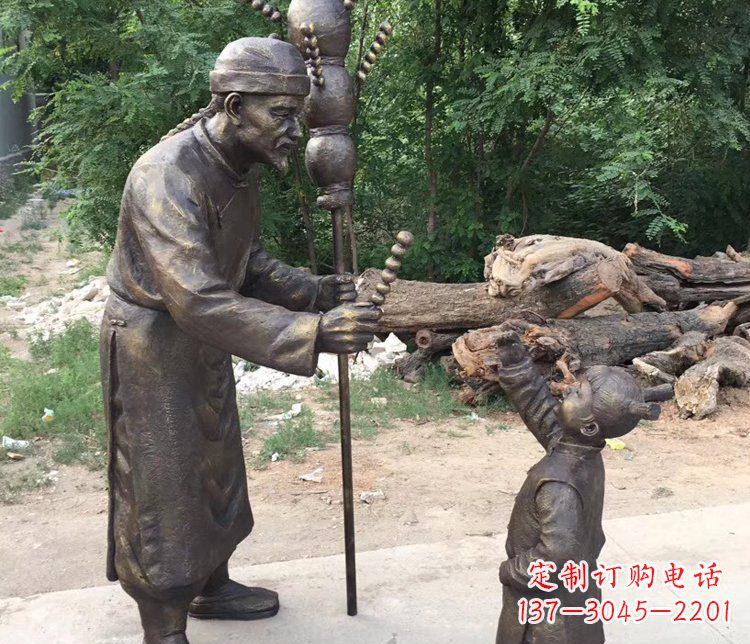 辽阳温馨传情，情意绵绵——铜质葫芦雕塑