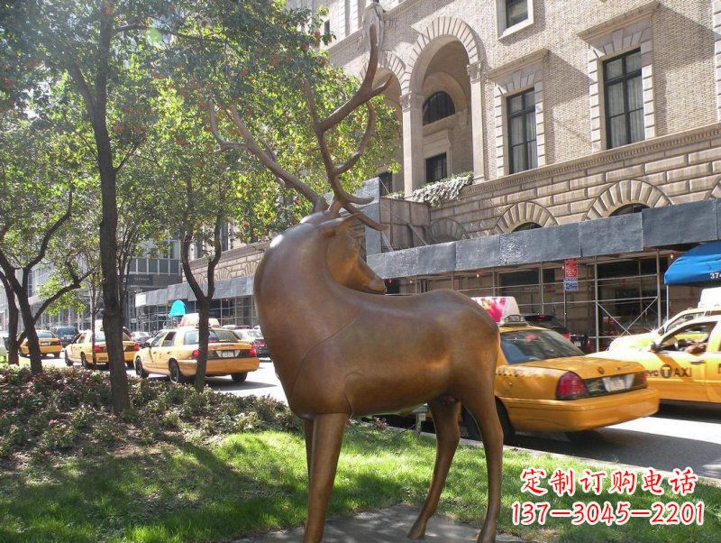 辽阳公园梅花鹿景观铜雕