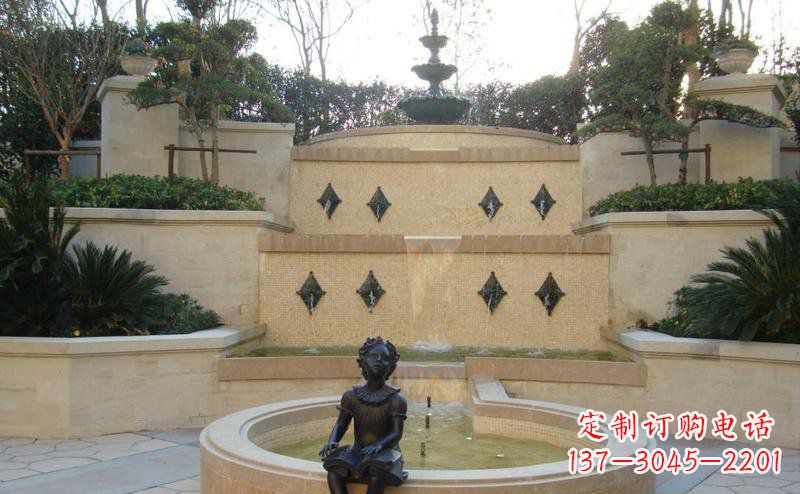 辽阳西方风尚小女孩铜雕