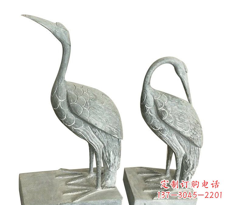 辽阳完美纯手工雕刻青石仿古丹顶鹤石雕