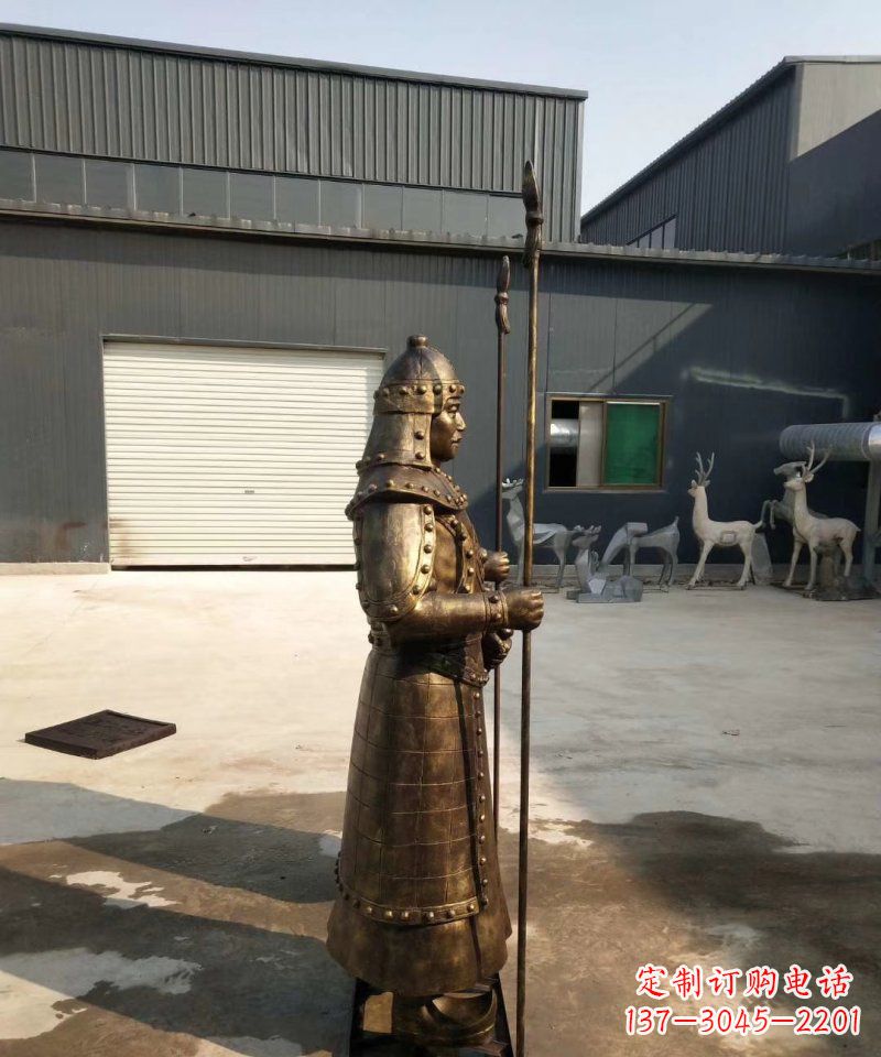 辽阳公园人物古代将军铜雕