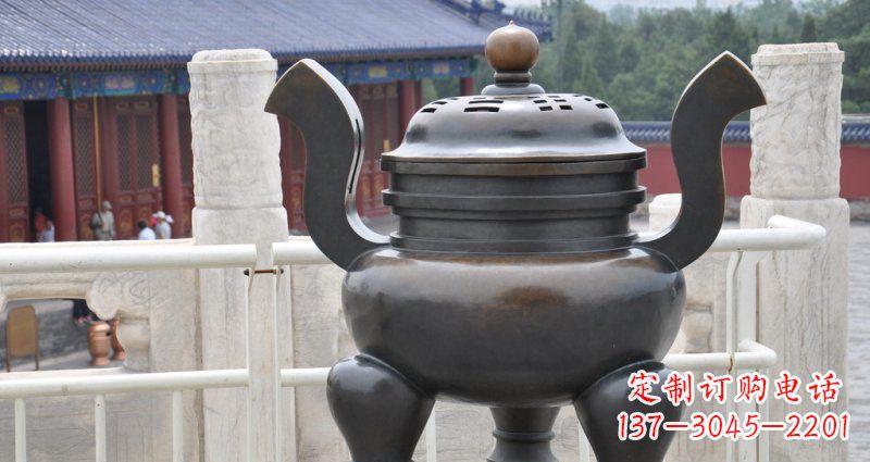 辽阳高雅香炉铜雕,景观雕塑装置
