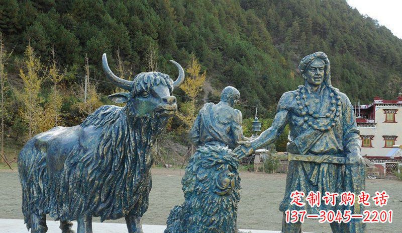 辽阳中领雕塑定制牦牛景观铜雕