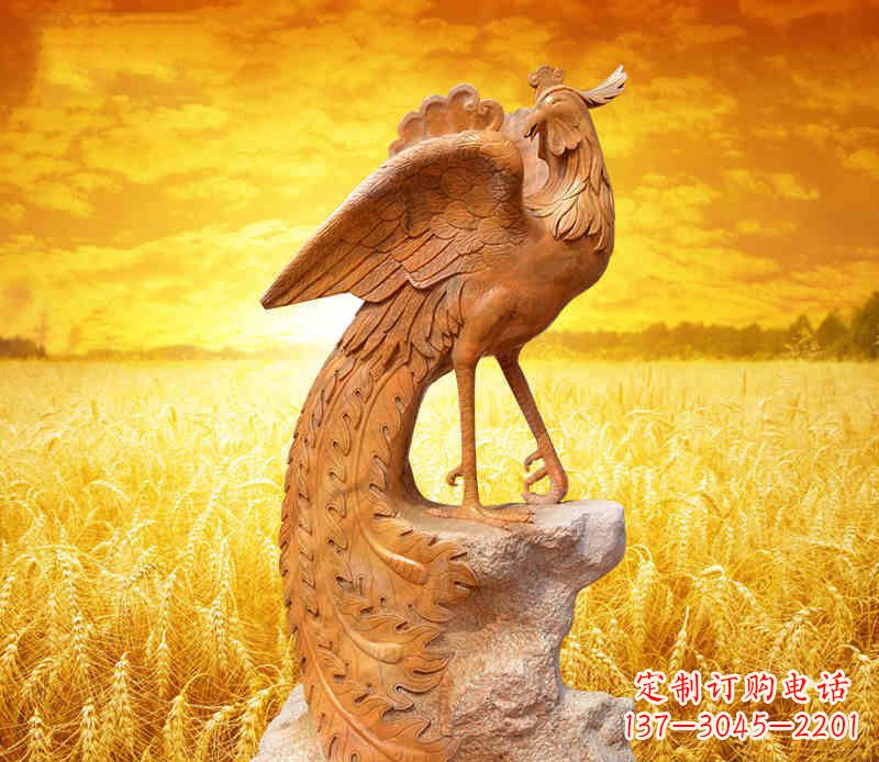 辽阳公园神兽凤凰石雕