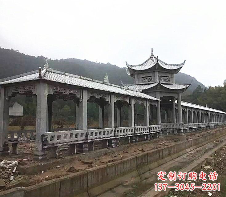辽阳公园石雕亭子长廊