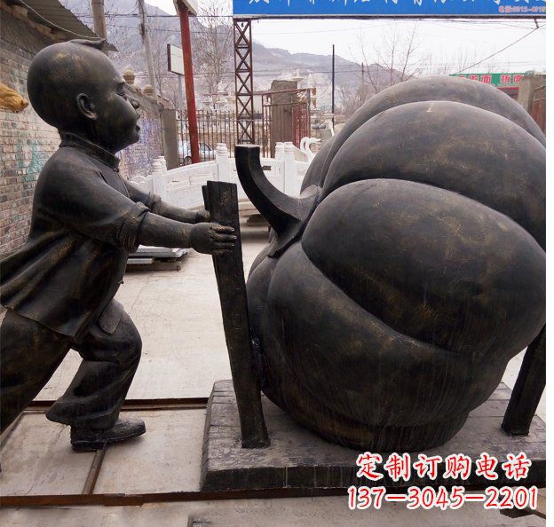 辽阳精致男孩铜雕