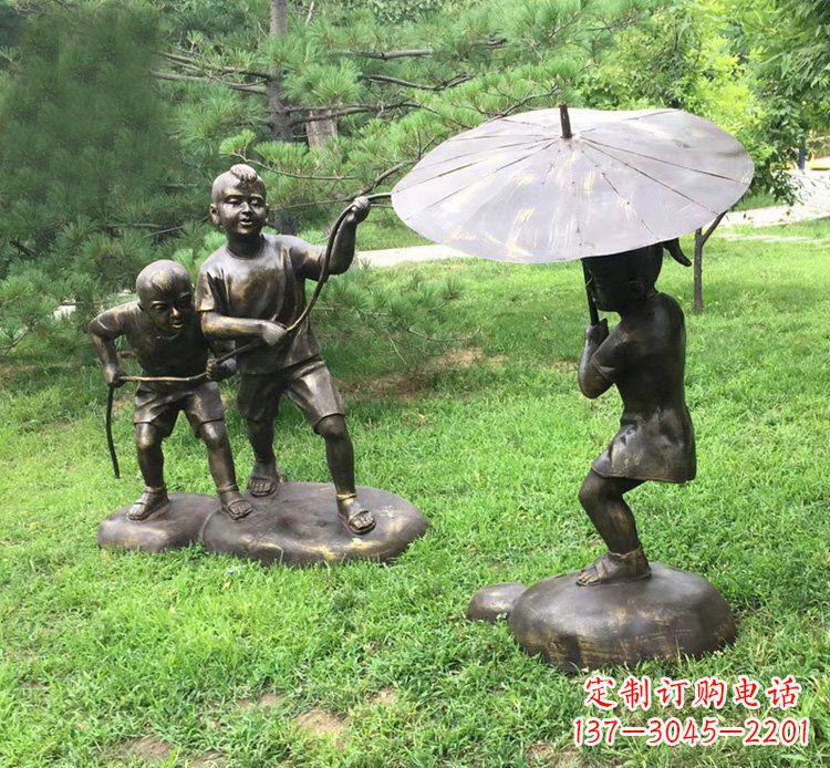 辽阳趣味活动儿童铜雕