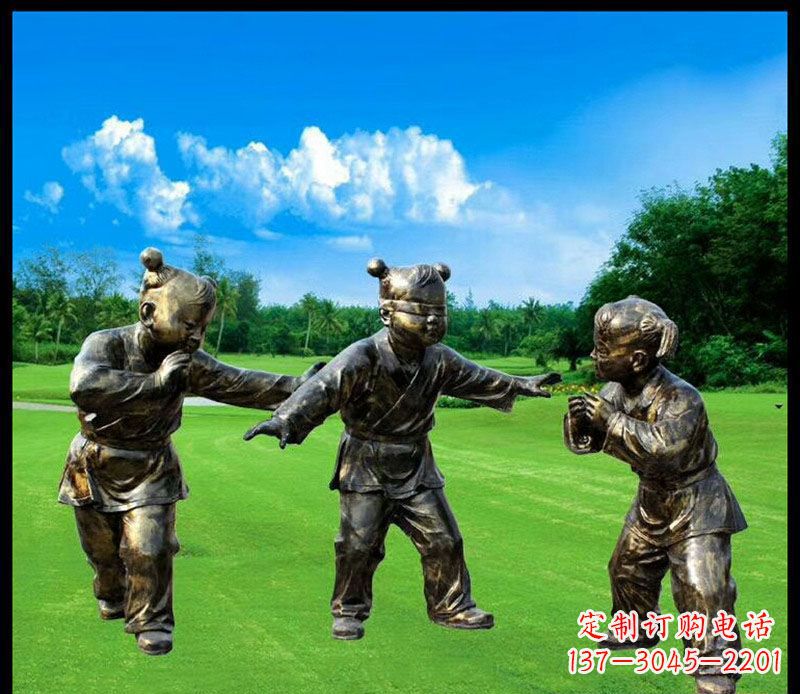 辽阳精致的儿童铜雕造型,增添公园乐趣