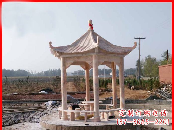 辽阳享受晚霞红,迎接舒适凉亭雕塑