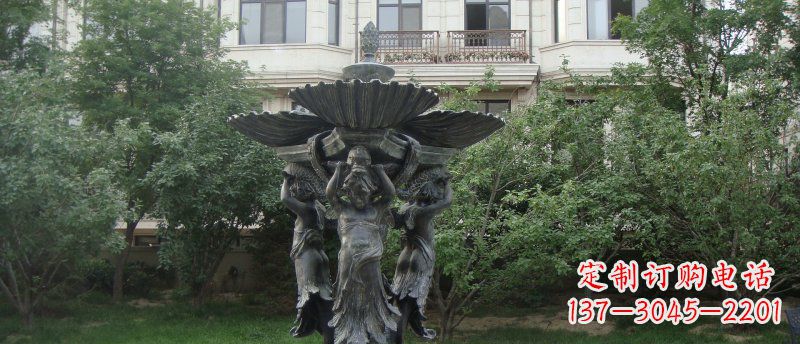 辽阳公园西方人物喷泉景观铜雕