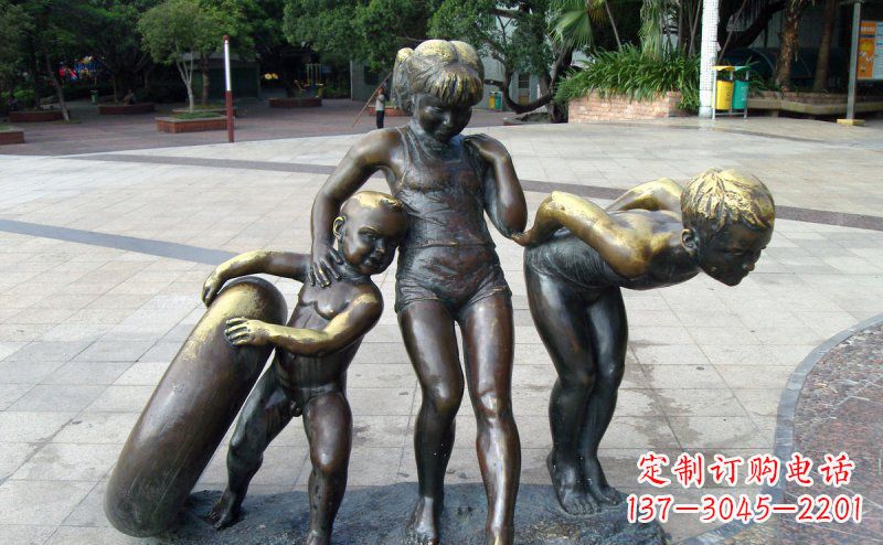 辽阳浪漫情怀小孩铜雕