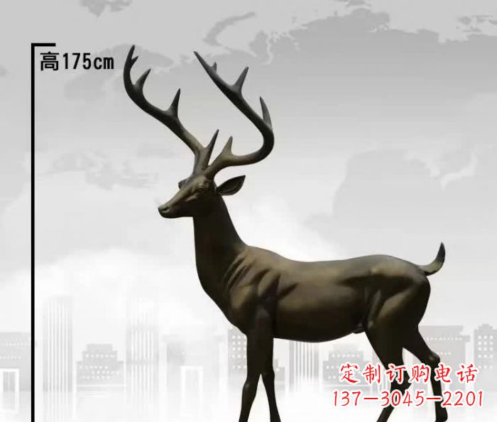 辽阳精美的铜制公园小鹿雕塑
