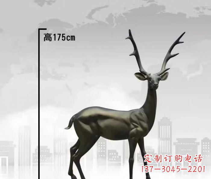 辽阳精致优雅的铜制公园小鹿雕塑