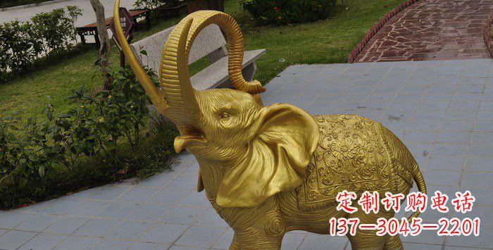 辽阳公园小象动物铜雕